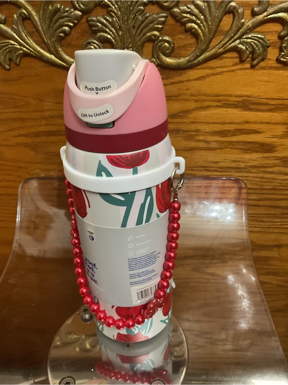 Owala flower print free-sip Water Bottle 320z
